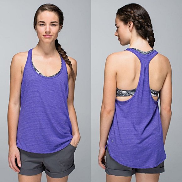 lululemon athletica Tops - Lululemon 105 F Scalloped Singlet in Heathered Bruised Berry